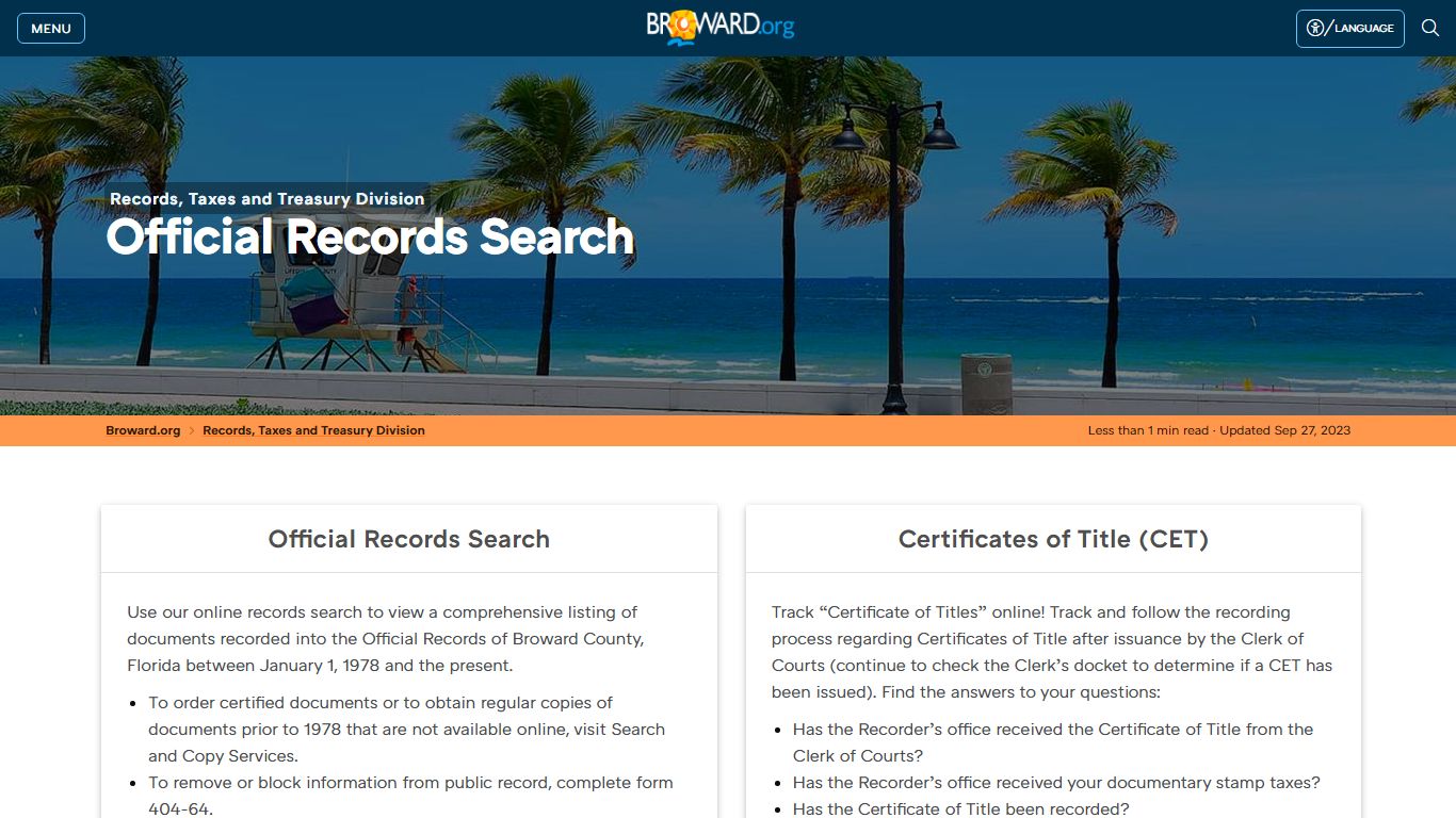 Records Official Records Search - Broward County